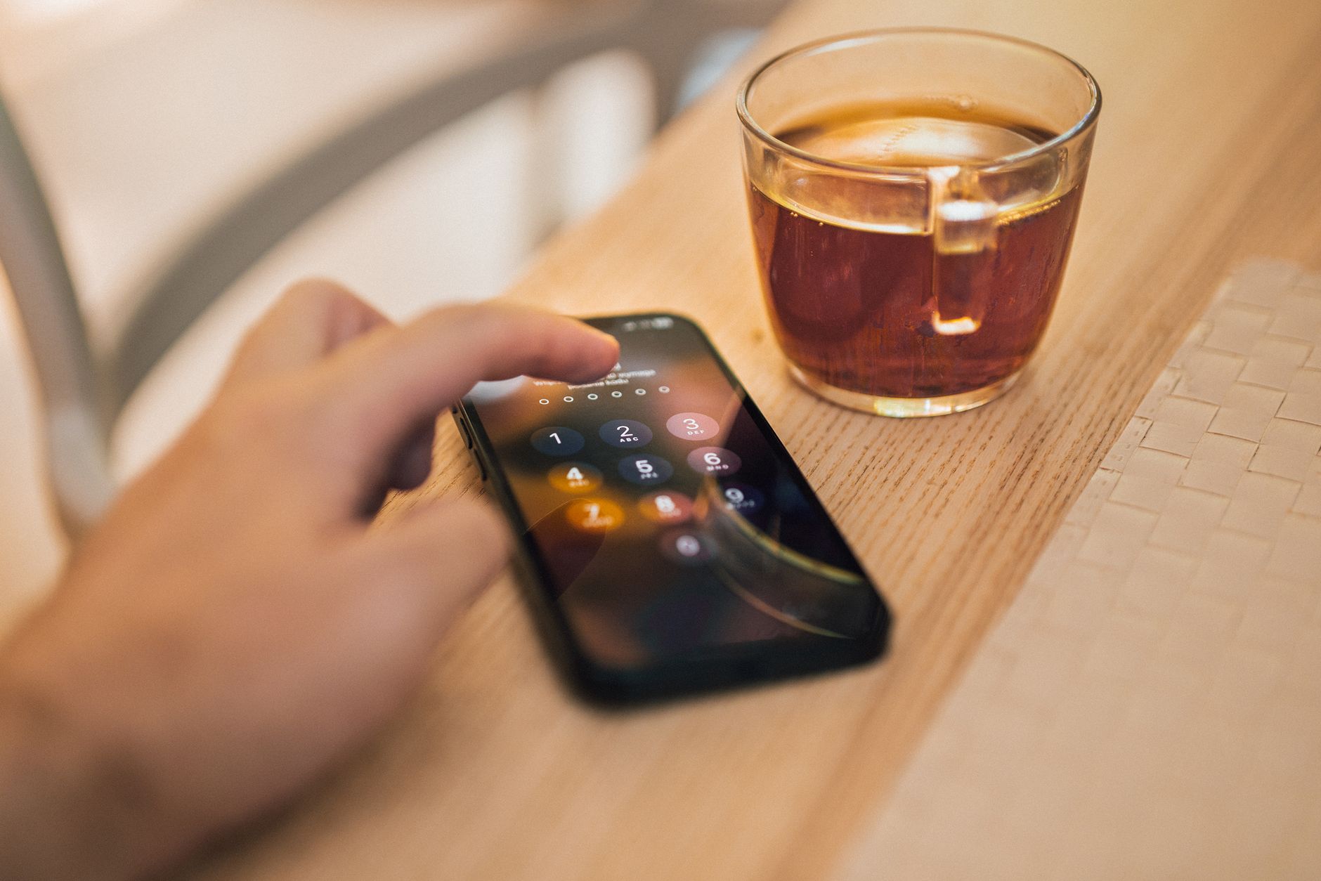 total connect for business app on smartphone controlling office security